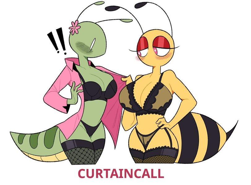 ﻿CURTAINCALL,Оса,Насекомое,Кузнечик,Insect Girl,Monster Girl,Monster Musume, Mamono Musume, monmusu,арт барышня,арт девушка, art барышня, art girl,art,арт,curtaincall Challenge,Idolomantises,artist