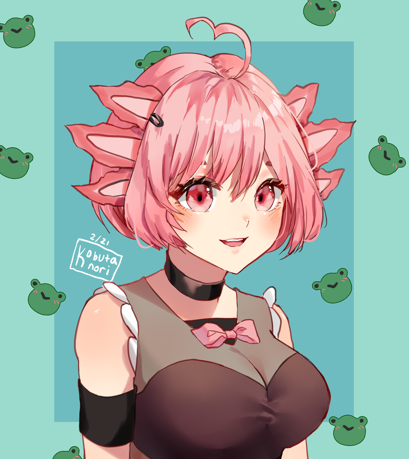 аксолотль,арт девушка,art,арт,artist,KobutaNori,Anime Artist,Аниме арт, Аниме-арт,Axolotl Girl