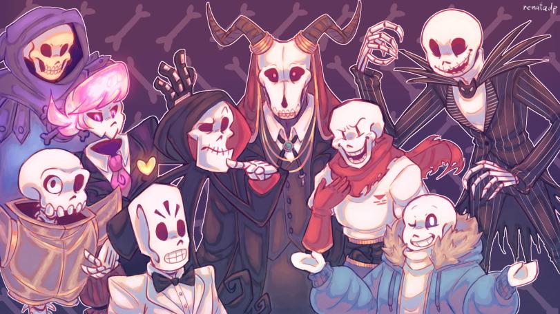 скелеты,Papyrus (undertale),Papyrus (ut),Undertale персонажи,Undertale,фэндомы,Sans,jack skellington,Elias Ainsworth,Mahou Tsukai no Yome,Невеста Чародея, Mahoutsukai no Yome,Anime,Аниме,The Grim Adventures of Billy & Mandy,Manny Calavera,Grim Fandango,Игры,Sir Daniel