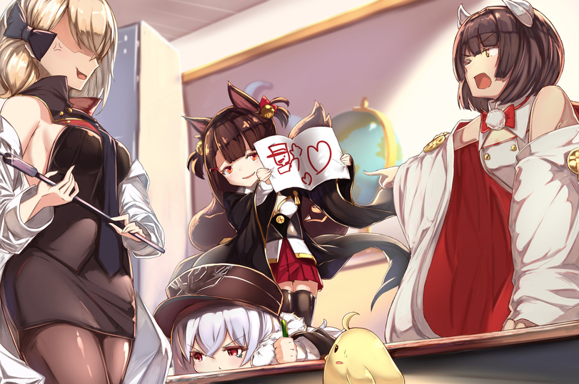 Anime,Аниме,Akagi (Azur Lane),Akagi (Bilan Hangxian),Azur Lane,Bilan Hangxian, 碧蓝航线, アズールレーン,Z23 (Azur Lane),Zeppelin-chan (Azur Lane),Hiei (Azur Lane),Kitsune (Anime),Kitsunemimi, кицуне, кицунэ,Animal Ears (Anime),Kemonomimi, Девушки с ушками, Anime Ears,karakushi,Anime,fandoms,akagi (azur