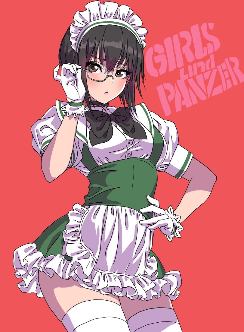 Anime,Аниме,фэндомы,Girls und Panzer,ガールズ&パンツァ, 少女與戰車, Mädchen und Panzer, Девушки и танки,yamashita shun'ya,artist,kawashima momo,Megane,очки,Maid,Anime,fandoms,Girls und Panzer,Shunya Yamashita,artist,Momo Kawashima,megane,Maid,Anime Unsorted,Anime Unsorted
