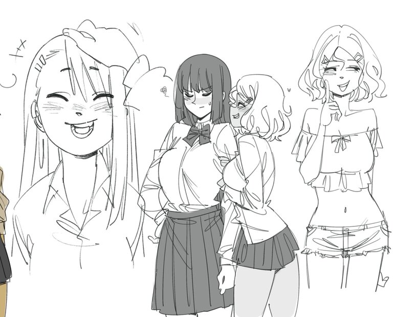 Anime,Аниме,фэндомы,Ijiranaide Nagatoro-san,Don't Toy with Me Miss Nagatoro, Не издевайся Нагаторо,Maki Gamou,Yosshi,Hayase Nagatoro,Sakura (ijiranaide nagatoro-san),Sana Sunomiya,Anime Sketch,Shoujo Ai,Сёдзе Аи, Лесбухи,headpat,gutalalaman,Handholding,Anime,fandoms,ijiranaide nagatoro-san,Gamou