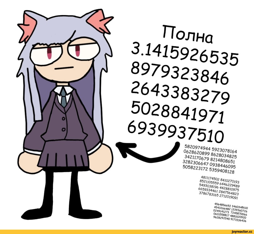 ﻿ Полна 3.1415926535 8979323846 2643383279 5028841971 6939937510 5820974944 5923078164 0628620899 8628034825 3421170679 8214808651 3282306647 0938446095 5058223172 5359408128 48Ш74502 8410270193 8521105559 6446229489 5493038196 4428810975 6659334461 2847564823 3786783165 2712019091