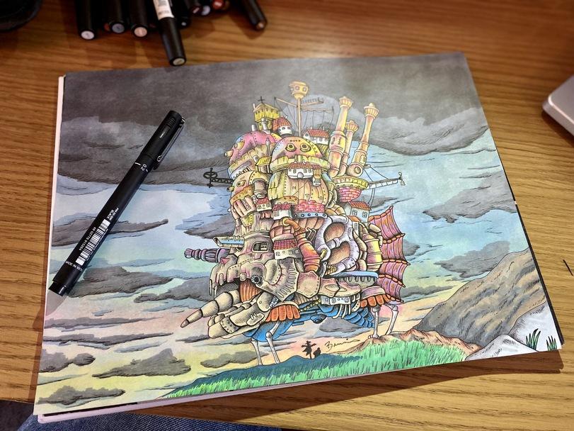 Anime Paint,Anime,Аниме,фэндомы,Howl's Moving Castle,Миядзаки,Миядзаки Хаяо, хаяо миядзаки,BMIllustration,Anime Unsorted