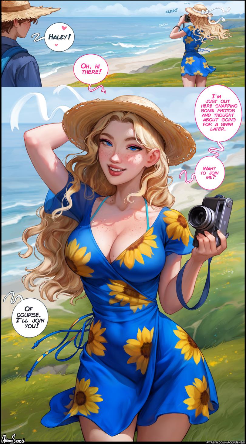 ﻿Haley! I’m \ JUST OUT HERB SNAPPING SOME PHOTOS AND THOUGHT ABOUT GOING FOP A SWIM LATER. j Want to JOIN ME? OF COURSE, I’LL JOIN YOU! , \\ ( Oh, hi ) V \ l there! ! 22222222223^,AromaSensei,Ann Ivanova,artist,Stardew Valley,Игры,Игровая эротика,под катом еще,haley (stardew valley)