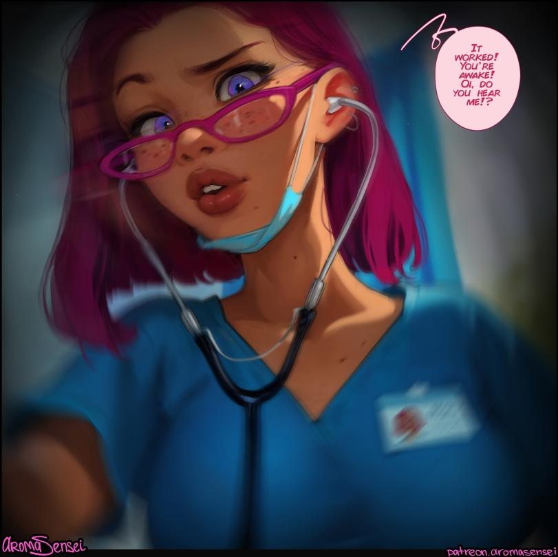 ﻿It WORKED? You're awake? Of, DO YOU HEAR ME?'?,AromaSensei,Ann Ivanova,artist,Stardew Valley,Игры,арт девушка,art,арт,maru (stardew valley),продолжение под катом,aromasensei,artist,Stardew Valley,games,art girl,art,maru (stardew valley)