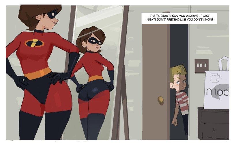 Hyung,Amugea,artist,cartoon ero,Мультфильмы,Мультсериалы, Cartoons,Helen Parr,Elastigirl, Mrs. Incredible, Хэлен Парр, Хелен Парр,The Incredibles,Суперсемейка,Pixar,Violet Parr,Виолетта Парр,Смешные комиксы,веб-комиксы с юмором и их переводы,без перевода,Dash Parr,Дэш Парр