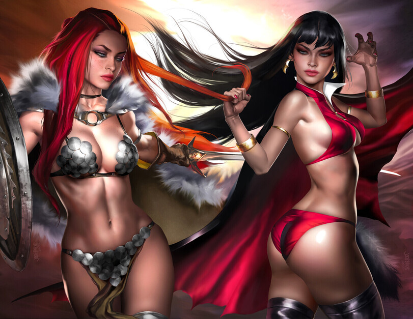 Josh Burns,artist,Vampirella,Вампирелла,Dynamite Entertainment,Динамит Интертеймент,Comic Books,Комиксы, графические новеллы, романы,фэндомы,Red Sonja,Рыжая Соня,Comic Ero,Эротика, секси героини и злодейки