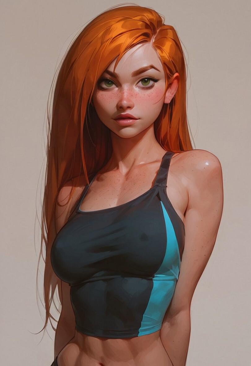 Kim Possible,Ким 5+,Дисней,Disney,Мультфильмы,Мультсериалы, Cartoons,cartoon ero,Нейросетевые Барышни,арт барышня,арт девушка, art барышня, art girl,art,арт,HeroineShowcase,длиннопост,Kim Possible,,,cartoon ero,AI ero art,art girl,art,HeroineShowcase,