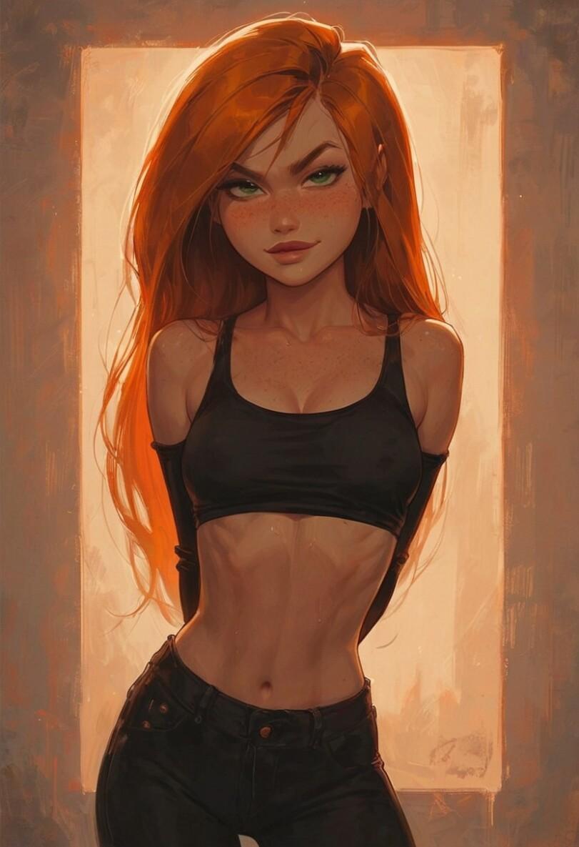 Kim Possible,Ким 5+,Дисней,Disney,Мультфильмы,Мультсериалы, Cartoons,cartoon ero,Нейросетевые Барышни,арт барышня,арт девушка, art барышня, art girl,art,арт,HeroineShowcase,длиннопост,Kim Possible,,,cartoon ero,AI ero art,art girl,art,HeroineShowcase,