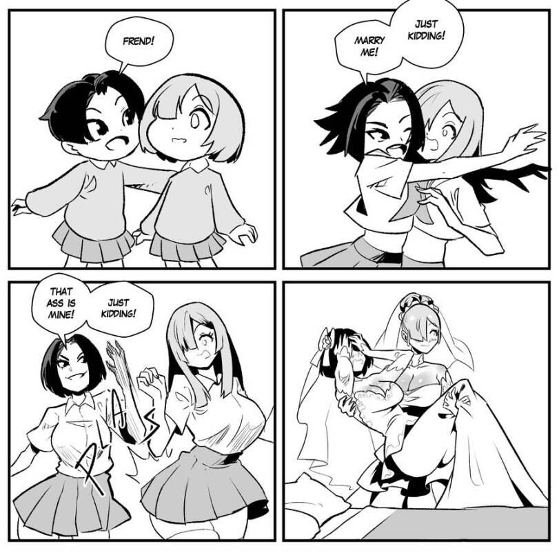 KukuruyoArt,artist,комикс,взросление,свадьба,NSFW,смешные комиксы,Childhood Friends