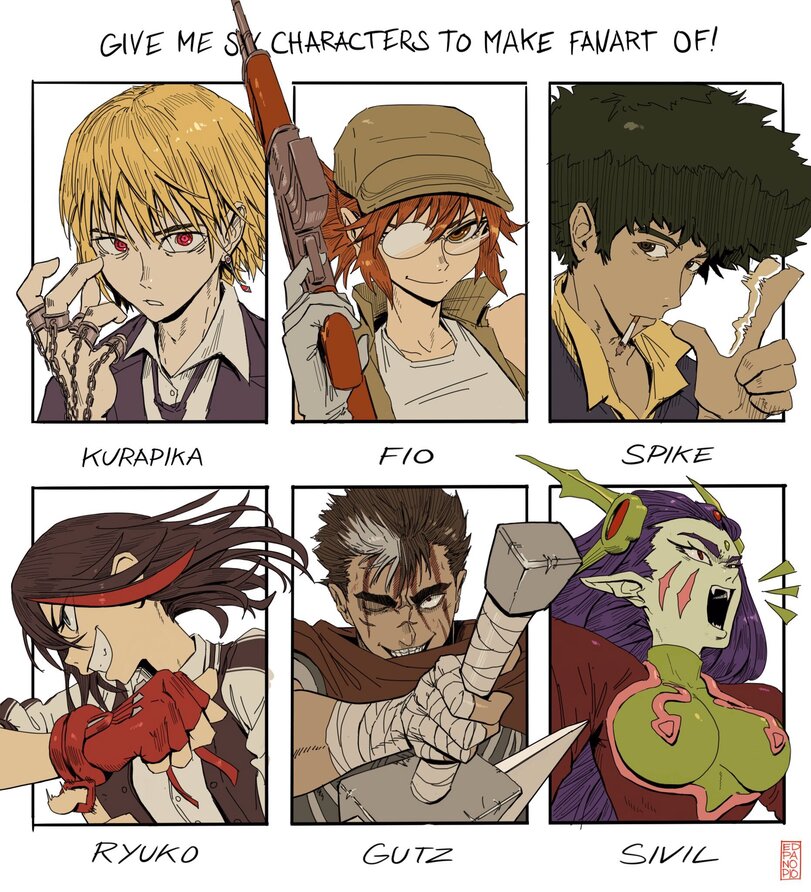 Matoi Ryuuko,Рюко Матой,Kill la Kill,Убей или умри,Anime,Аниме,Kurapika,Курапика,Hunter X Hunter,Охотник Х Охотник, HxH,guts,Spike Spiegel,Cowboy Bebop,Anime OldSchool,fio germi,Metal Slug,Игры,Sivil,edpan,sixfanarts,Guts (Berserk),Гатс,Berserk (Anime),Matoi Ryuuko,Kill la