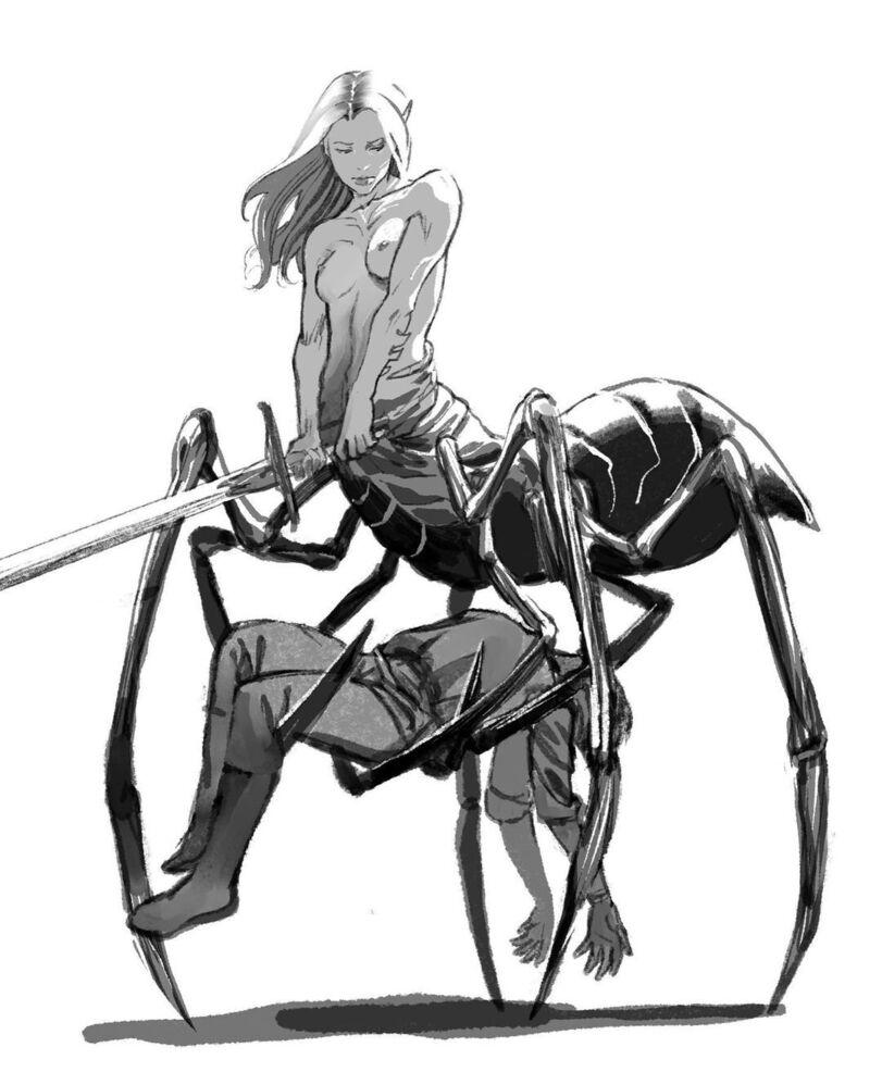 Monster Girl,Monster Musume, Mamono Musume, monmusu,арт барышня,арт девушка, art барышня, art girl,art,арт,Antonin Gallo,MonsieurTo,artist,Spider Girl