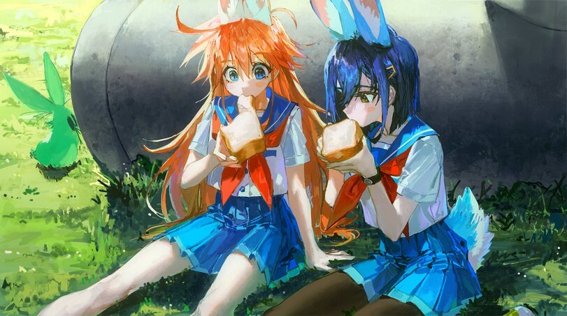 QUASARCAKE,Anime Artist,Аниме арт, Аниме-арт,artist,Flip Flappers,Papika (Flip Flappers),Kokomine Cocona,Anime,Аниме,фэндомы,Usagimimi,Animal Ears (Anime),Kemonomimi, Девушки с ушками, Anime Ears,quasarcake,Anime Art,Anime,fandoms,artist,flip flappers,papika (flip flappers),kokomine