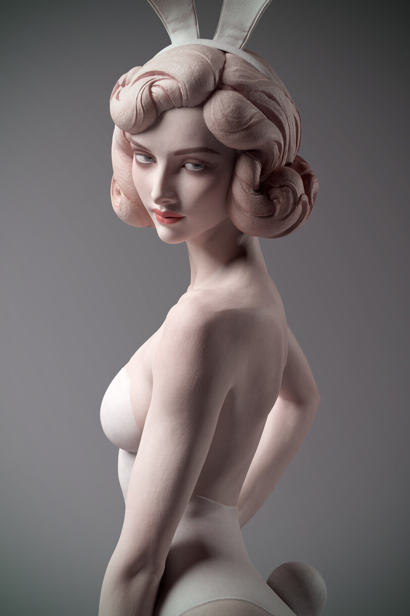 Qi Sheng Luo,artist,3d art,3d art, 3d арт, 3D art, 3D арт,bunnygirl,art девушка,art,арт