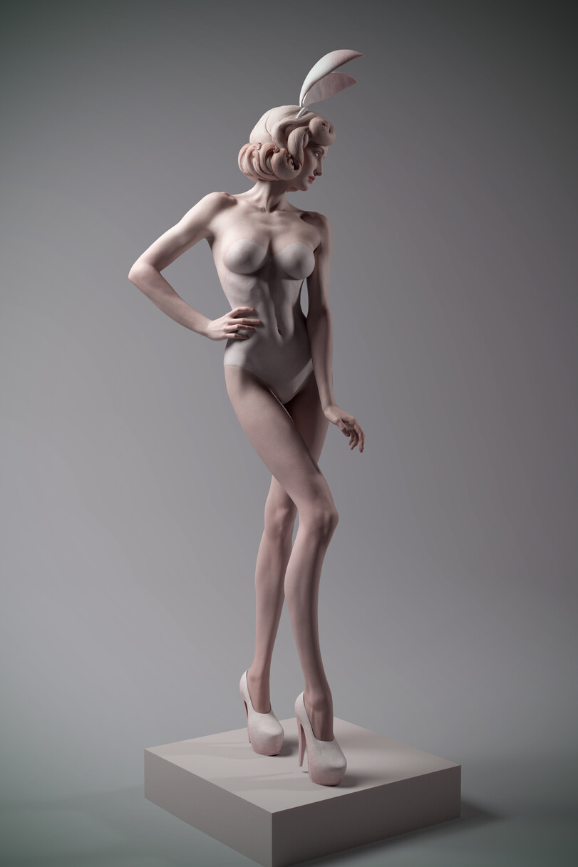 Qi Sheng Luo,artist,3d art,3d art, 3d арт, 3D art, 3D арт,bunnygirl,art девушка,art,арт