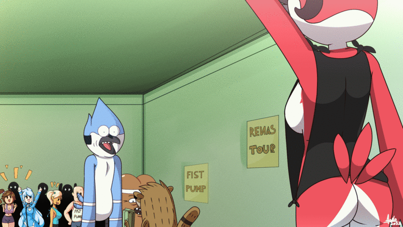 Regular Show,Обычный мультик,фэндомы,Margaret (RS),RS персонажи,Mordecai (RS),Rigby,RS gif,anthro ero,anthro,Aonoexorcist100