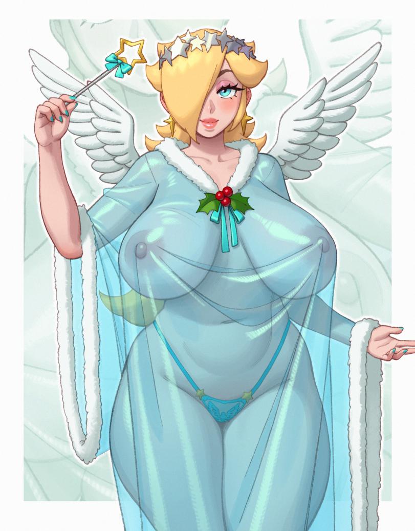 Rizdraws,artist,Игровая эротика,Игры,Princess Daisy,Марио,Princess Peach,Princess Rosalina,christmas,праздник,bbw,big breasts