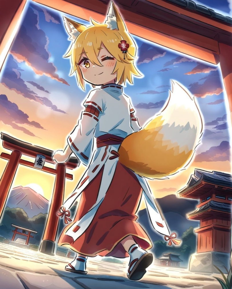 Senko (Sewayaki Kitsune no Senko-san),Sewayaki Kitsune no Senko-san,The Helpful Fox Senko-san,Anime,Аниме,фэндомы,Neco-Arc,неко-арк,нейроарт,нейронные сети,Anime Unsorted