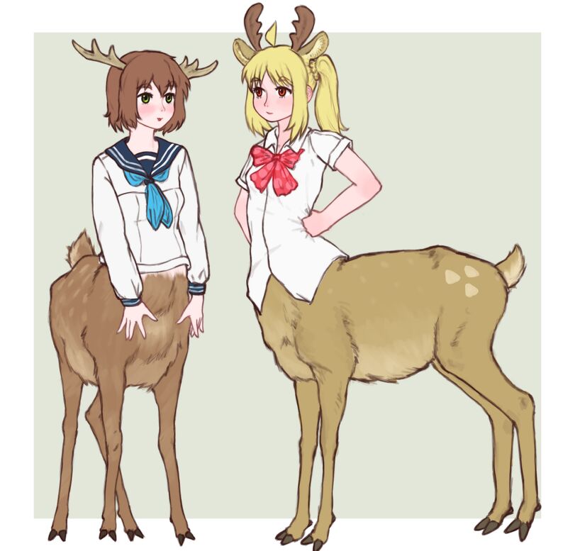 Shikanoko Noko,Ноко Сиканоко, Нокотан,Shikanoko Nokonoko Koshitantan,Моя подруга-олениха Нокотан,Anime,Аниме,фэндомы,Ijichi Nijika,Bocchi the Rock!,Одинокий рокер!,Centaur Girl,Monster Girl,Monster Musume, Mamono Musume, monmusu,арт барышня,арт девушка, art барышня, art girl,art,арт,нарисовал