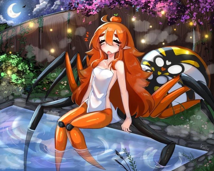 Spider Girl,Monster Girl,Monster Musume, Mamono Musume, monmusu,арт барышня,арт девушка, art барышня, art girl,art,арт,SpiderKaiku,Kaiku Spiderbutten