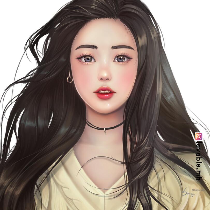 Ssongbok Han,artist,art,арт,арт барышня,арт девушка, art барышня, art girl,портрет