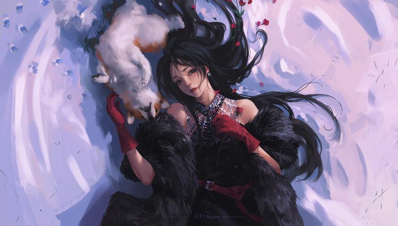 Taejune Kim,artist,арт барышня,арт девушка, art барышня, art girl,art,арт,корги,Вельш-корги,,собака,собакен, песель, пес