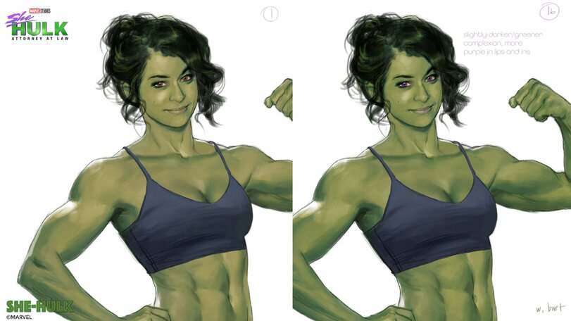 ﻿©MARVELslightly dorker/greener complexion, more purple In lips ond Irisw, WV,Wesley Burt,She-Hulk,Женщина-Халк, Дженнифер Уолтерс,Marvel,Вселенная Марвел,фэндомы,Marvel Ero,Эротика,концепт-арт,спортивные девушки