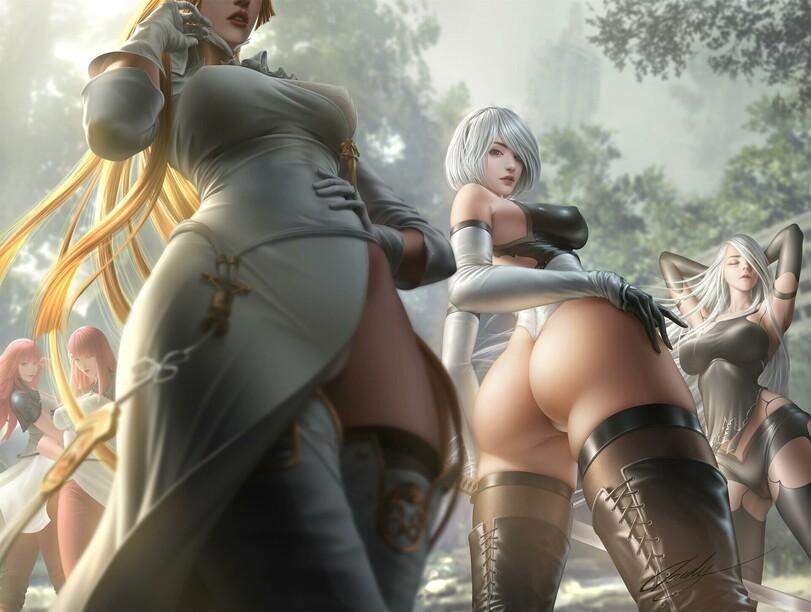 YoRHa No.2 Type B,NieR Automata,Nier (series),Игры,yorha type a no.2,yorha infantry squad commander,Devola,Popola,cloud.d,game art,Игровая эротика,YoRHa No. 2 Type B,NieR Automata,nier (series),games,yorha type a no.2,YoRHa Commander,devola,popola,Cloud _D,artist,game art,game erotica,artist