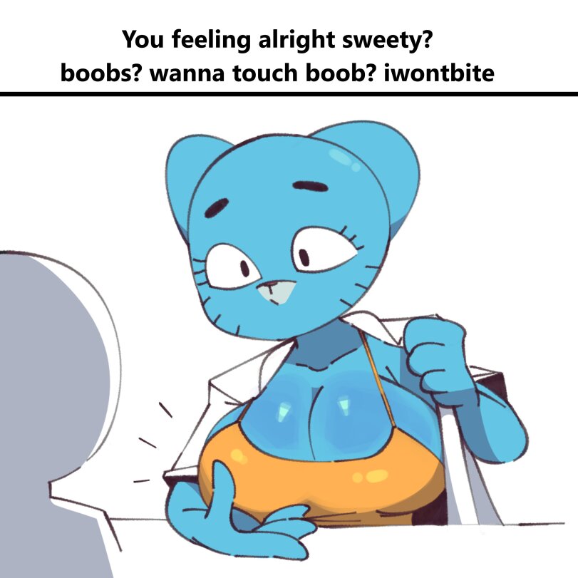 ﻿You feeling alright sweety? boobs? wanna touch boob? iwontbite,edlv,anthro ero,anthro,cartoon ero,Мультфильмы,Мультсериалы, Cartoons,Nicole Watterson,The Amazing World of Gumball,Удивительный мир Гамбола,Cartoon Network,edlv,anthro ero,anthro,cartoon ero,,Nicole Watterson,The Amazing World of