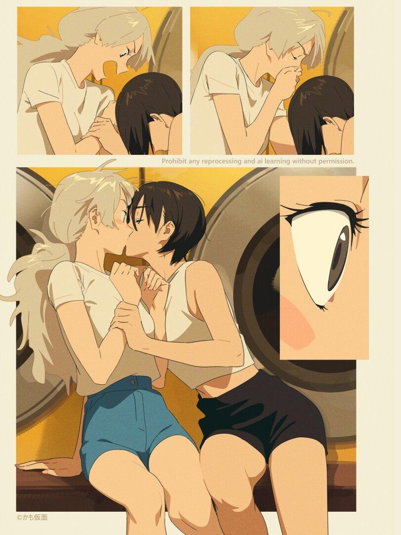 kamo kamen,Anime Artist,Аниме арт, Аниме-арт,artist,art девушка,art,арт,прачечная,sangsilnoh,лесбухи
