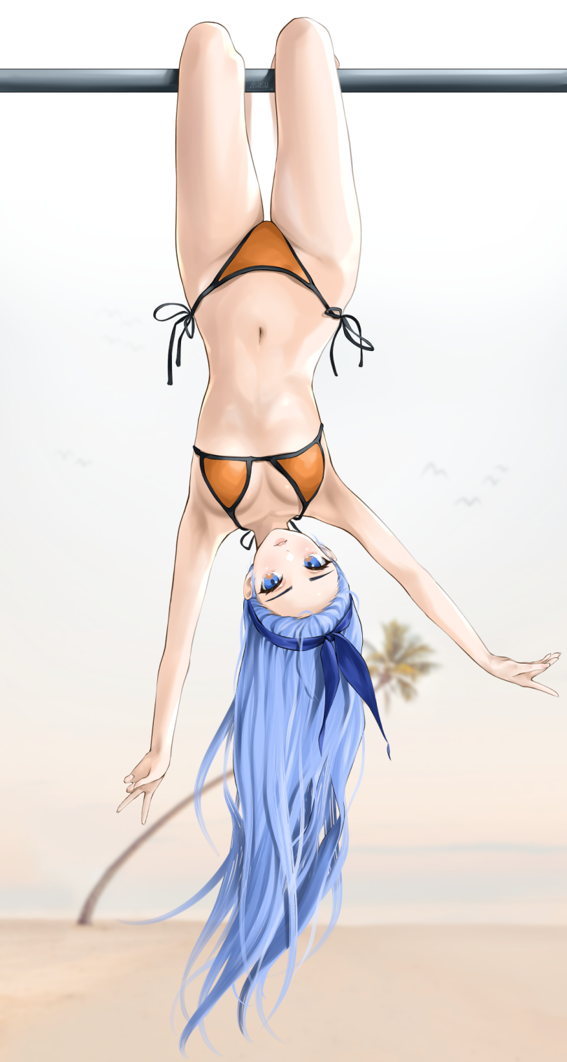 minah (chaesu),Original Character,OC,Patreon,swimsuit,blue hair,Anime cute,песочница,арт барышня,арт девушка, art барышня, art girl,art,арт,удалённое