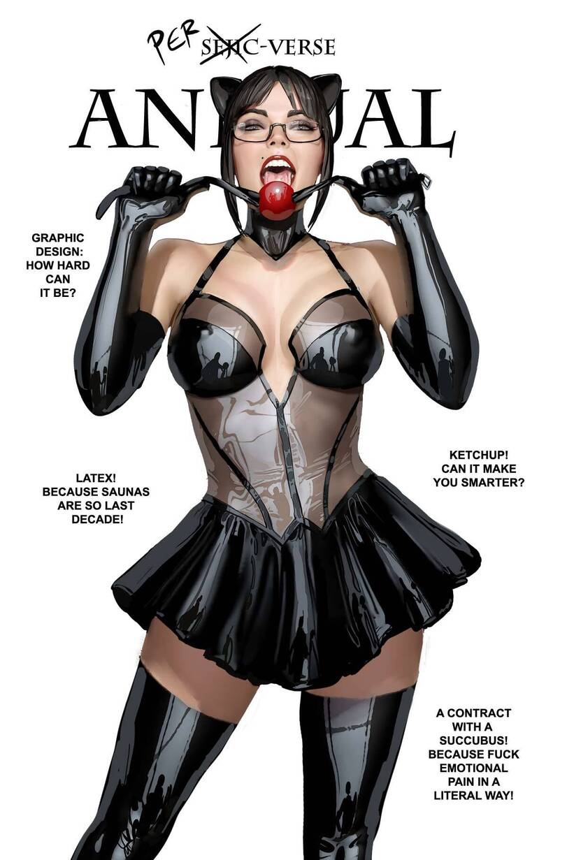 ﻿SMC'VERSE LATEX! BECAUSE SAUNAS ARE SO LAST DECADE! KETCHUP! CAN IT MAKE YOU SMARTER? A CONTRACT WITH A SUCCUBUS! BECAUSE FUCK EMOTIONAL PAIN IN A LITERAL WAY! AN GRAPHIC DESIGN: HOW HARD CAN IT BE?,nebezial,Stjepan Sejic,artist,Sunstone,ballgag,petgirl,art барышня,art,арт,девушка с
