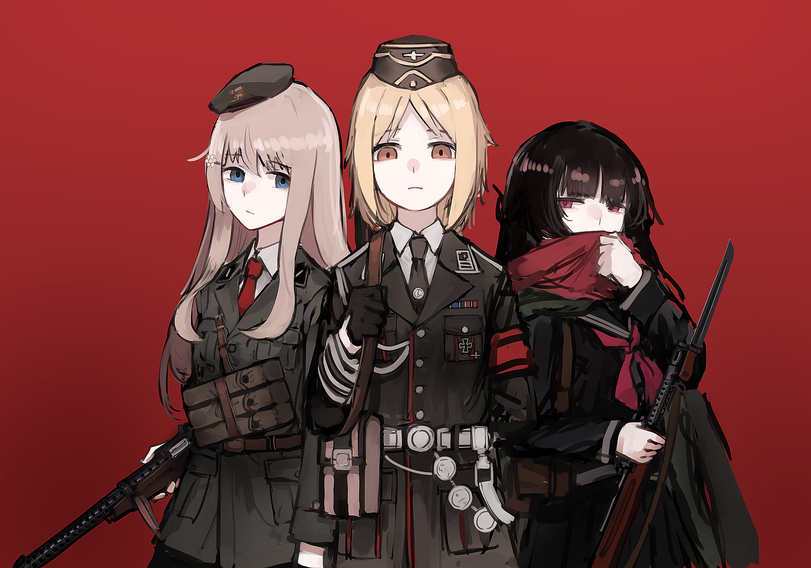 rampart1028,Anime,Аниме,cyclops (girls frontline),IWS-2000 (Girls Frontline),Steyr IWS 2000,Girls Frontline,x95 (girls frontline),Mosin-Nagant (Girls Frontline),Mosin–Nagant M1891/30,super shorty (girls frontline),galil (girls frontline),p08 (girls frontline),Nagant Revolver (Girls