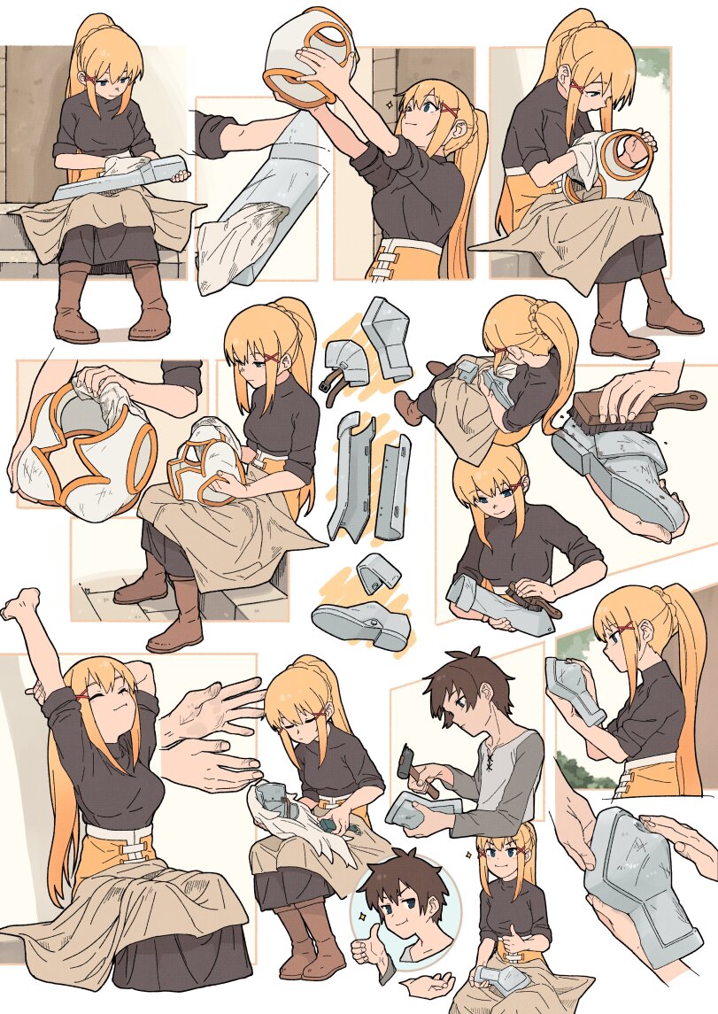 shima (landsuzume),Anime Artist,Аниме арт, Аниме-арт,artist,Darkness (KonoSuba),KonoSuba,Anime,Аниме,фэндомы,Satou Kazuma,shima (landsuzume),Anime Art,Anime,fandoms,artist,darkness (konosuba),kono subarashii sekai ni shukufuku wo!,satou kazuma,Anime Unsorted,Anime Unsorted